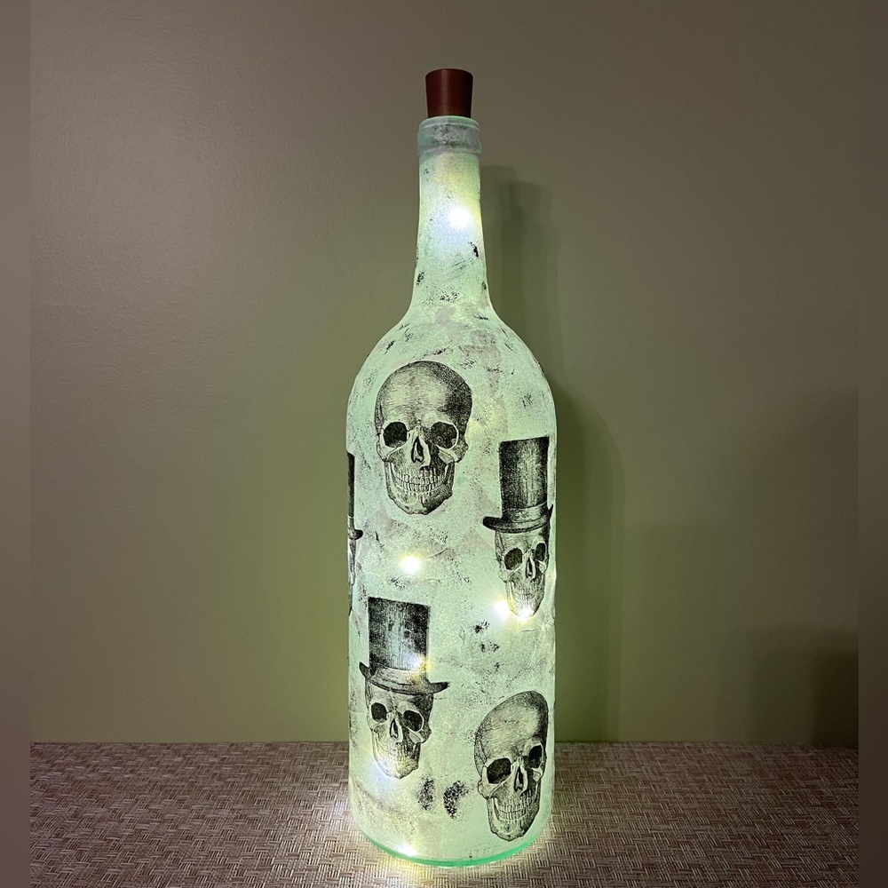 Decorated Halloween Bottle - Video included in photos.
